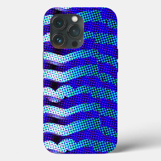 抽象芸術ファンキー波パターカラフルン青（緑） Case-Mate iPhoneケース (裏面)