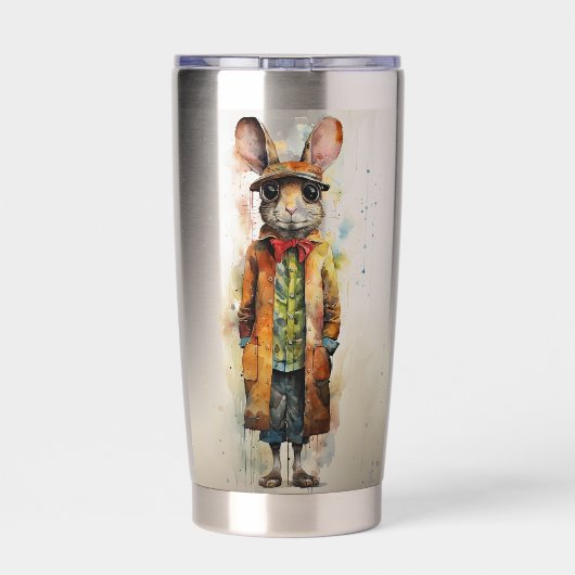 抽象芸術ファンキー雄マウス 保温保冷タンブラー (背面)