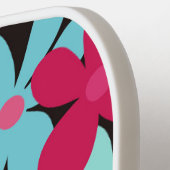 抽象芸術ファンキー、ピンクと青の花のピックボール ピックルボールラケット (左詳細)