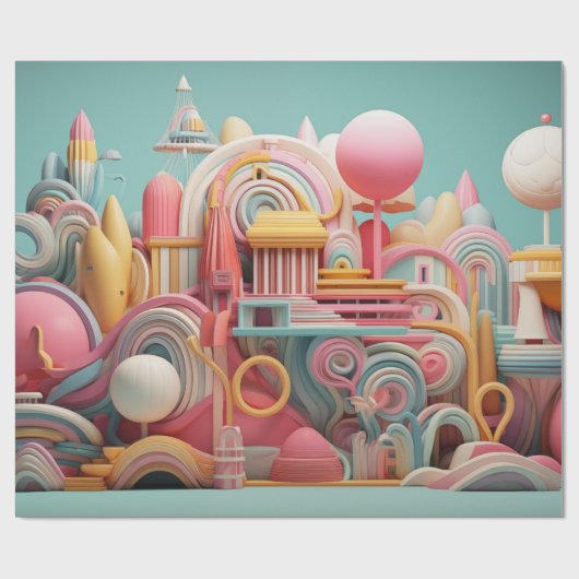 抽象芸術ファンタジーの色 ラッピングペーパー (フラット)