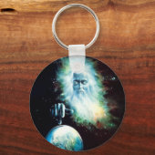 抽象芸術ファンタジーゼウスが世界を見る キーホルダー (正面)