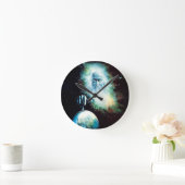 抽象芸術ファンタジーゼウスが世界を見る ラウンド壁時計 (ホーム)