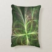 抽象芸術ファンタジーフォー葉ズグリーンクローバー アクセントクッション (裏面(縦))