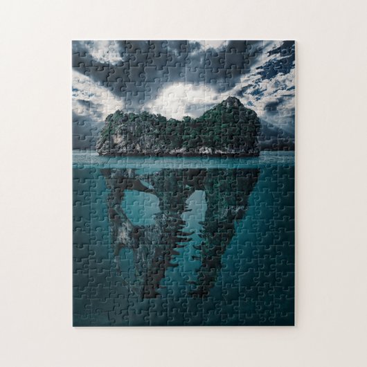抽象芸術ファンタジー芸術的島 ジグソーパズル (縦)