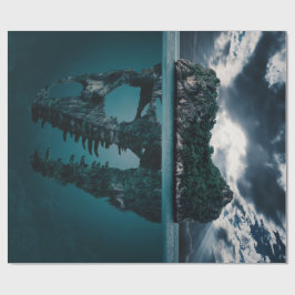 抽象芸術ファンタジー芸術的島 ラッピングペーパー