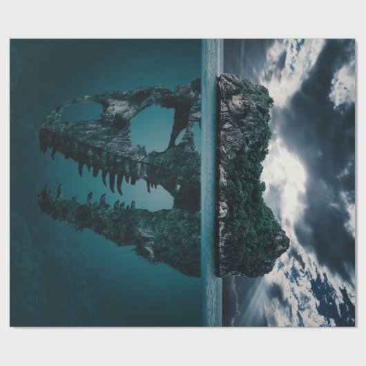 抽象芸術ファンタジー芸術的島 ラッピングペーパー (フラット)