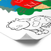 抽象芸術ファームと漫画の牛のキャンバスプリン ポスター (角)