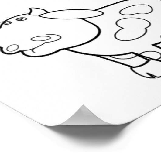 抽象芸術ファームと漫画の牛のポスター ポスター (角)