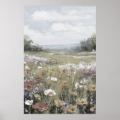 抽象芸術ファームハウスランドスケープニュートラルアート ポスター (正面)