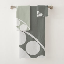 抽象芸術ファーンフォンド – ニュートラルカラー – タオルセット