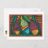 抽象芸術フィッシュアートデザイン ポストカード (正面/裏面)