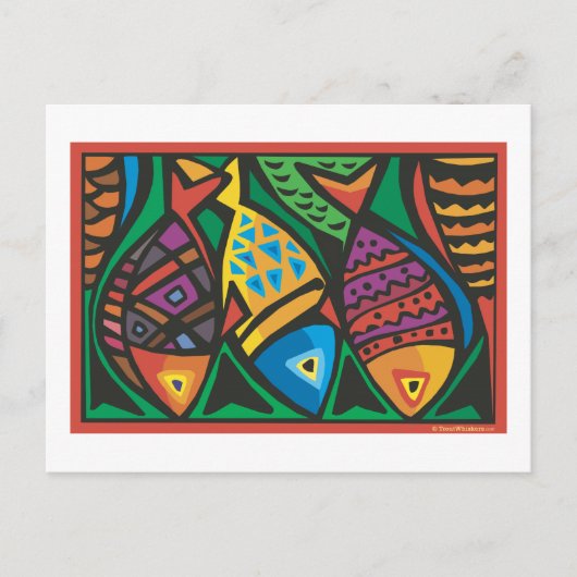 抽象芸術フィッシュアートデザイン ポストカード (正面)