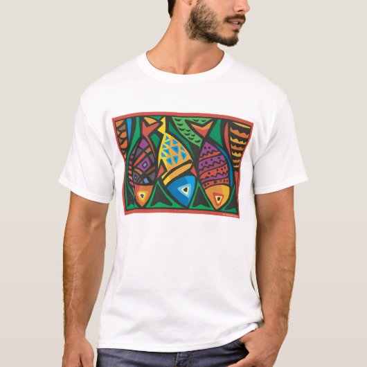 抽象芸術フィッシュアートデザイン Tシャツ (正面)
