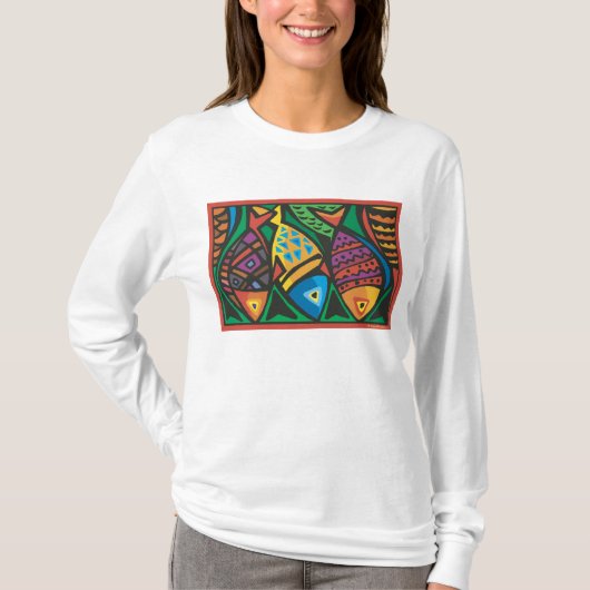 抽象芸術フィッシュアートデザイン Tシャツ (正面)