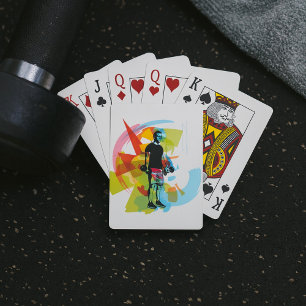 抽象芸術フィットネスアートオブマンリフティングダンベル トランプ