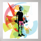 抽象芸術フィットネスアートオブマンリフティングダンベル ポスター (正面)