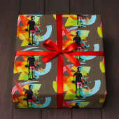 抽象芸術フィットネスアートオブマンリフティングダンベル ラッピングペーパー