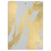 抽象芸術フェイク金ゴールドのグレーのブラシストローク クリップボード (裏面)
