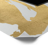 抽象芸術フェイク金ゴールドのグレーのブラシストローク ポスター (角)