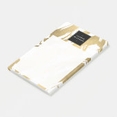 抽象芸術フェイク金ゴールドの白いブラシストローク ポストイット (アングル)