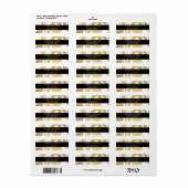 抽象芸術フェイク金ゴールドの白いブラシストローク ラベル (フルシート)