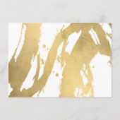 抽象芸術フェイク金ゴールドブラシストロークのホワイトギフトカード (裏面)