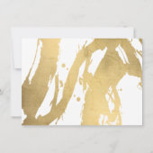 抽象芸術フェイク金ゴールドブラシストロークのホワイトギフトカード (裏面)