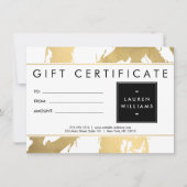 抽象芸術フェイク金ゴールドブラシストロークのホワイトギフトカード (正面)