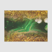 抽象芸術フェイク金ゴールド金属箔グリーンデクページ 薄葉紙 (正面)