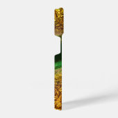 抽象芸術フェイク金ゴールド金属箔グリーントレンディーシック iPhoneケース (右側面)