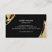 抽象芸術フェイク金箔のブラッシュストローク（黒） 名刺 (裏面)