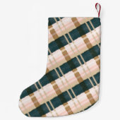 抽象芸術フェスティバルグリーンピンク金ゴールドボウパーソナライズされた スモールクリスマスストッキング (裏面)