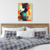 抽象芸術フェミニンは女性の壁絵画芸術に キャンバスプリント (インサイチュ (寝室))