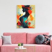 抽象芸術フェミニンは女性の壁絵画芸術に キャンバスプリント (インサイチュ (リビング))