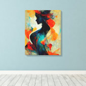抽象芸術フェミニンは女性の壁絵画芸術に キャンバスプリント (インサイチュ (ウッドフロア))