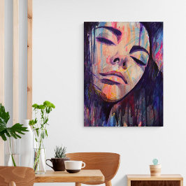 抽象芸術フェミニンパープルウィメンスクライブラートアートプリント ポスター