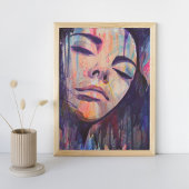 抽象芸術フェミニンパープルウィメンスクライブラートアートプリント ポスター