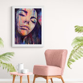 抽象芸術フェミニンパープルウィメンスクライブラートアートプリント ポスター