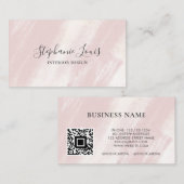 抽象芸術フェミニン赤面ピンク美しいボホQRコード コーリングカード (正面/裏面)