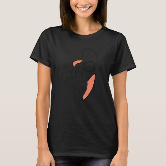 抽象芸術フェミニン顔 Tシャツ (正面)
