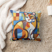 抽象芸術フェライン美しいカリコキャットキュビスト クッション (ブランケット)