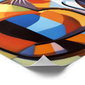 抽象芸術フェライン美しいカリコキャットキュビスト ポスター (角)