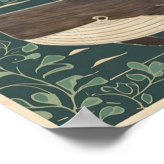 抽象芸術フォヴィスムクジラ ポスター (角)