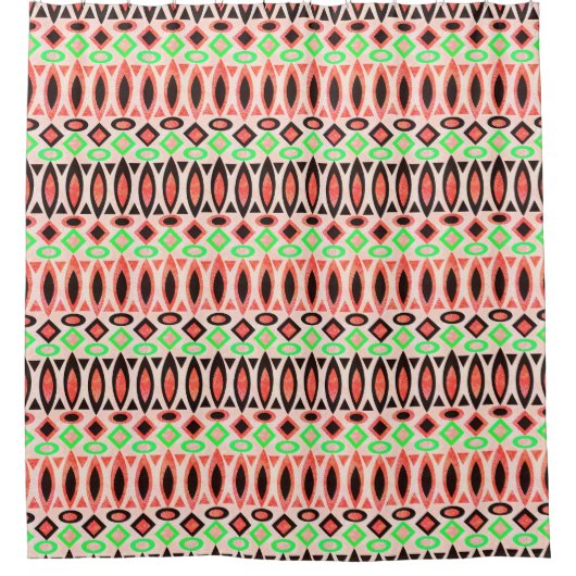 抽象芸術フォークアフリカ倫理伝統的先住民トリ シャワーカーテン (正面)