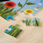 抽象芸術フォークアー魅力的ト:白黒子猫 ジグソーパズル (側面)