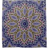 抽象芸術フォークマンダラエト伝統的ノ装飾 シャワーカーテン (正面)