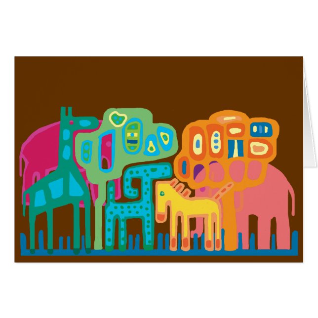 抽象芸術フォーク芸術アフリカ動物 (正面横)