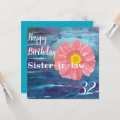 抽象芸術フカスタムラワー誕生日 カード (正面/裏面インサイチュ)