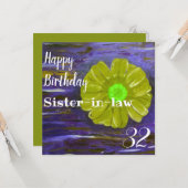 抽象芸術フカスタムラワー誕生日 カード (正面/裏面インサイチュ)