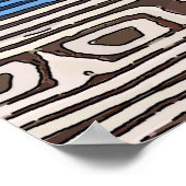 抽象芸術フクロウ目、青い線 ポスター (角)